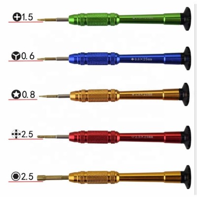 0.6Y Tri-point 1.5 cross T2 T5 T6 slot 2.0 five sart 0.8 Repair Screwdriver for iPhone samsung laptop aluminum alloy tools